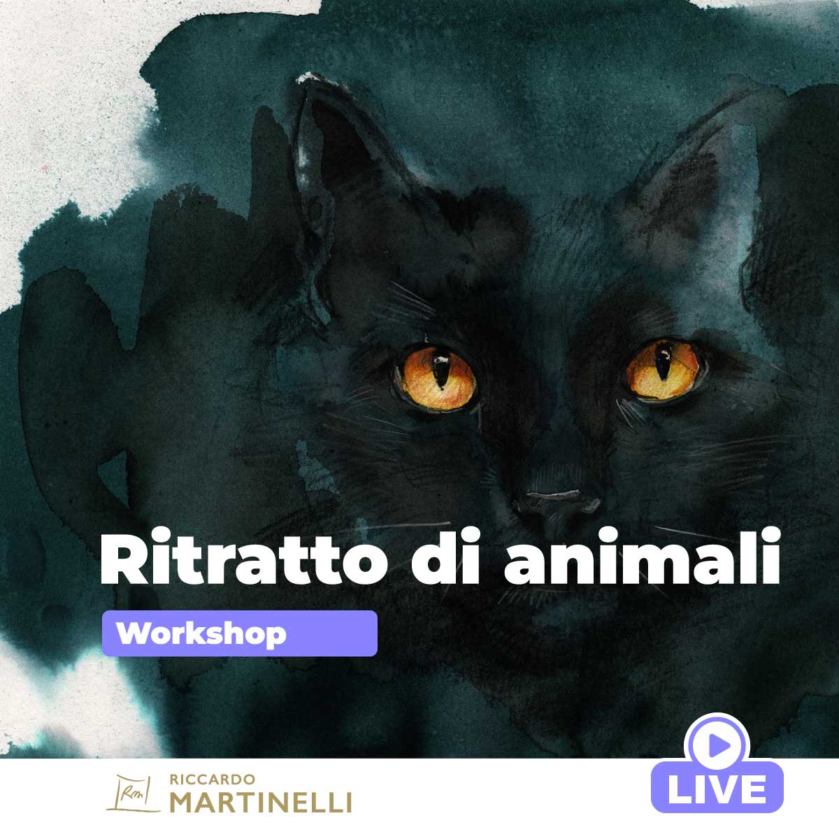 Ritratto di animali: Il gatto con l’olio (corso online) - Insegnante Riccardo Martinelli, artista visivo